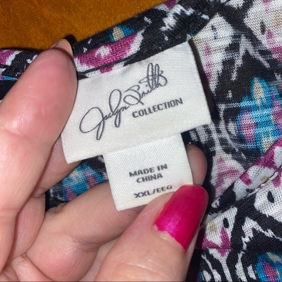 JACLYN SMITH Women’s Top Aztec Design. SZ XXL Teal and Purple - Picture 2 of 5